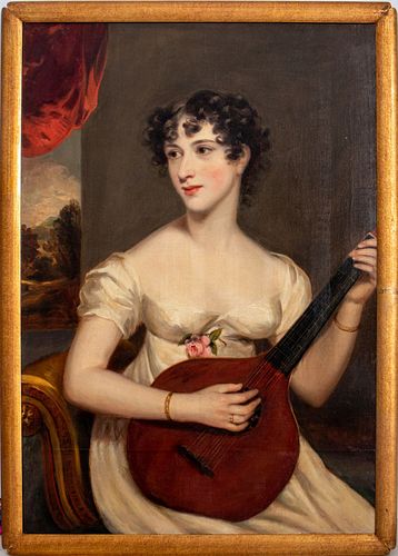 Portrait of a Lute Player, Oil on Canvas, 19th C.