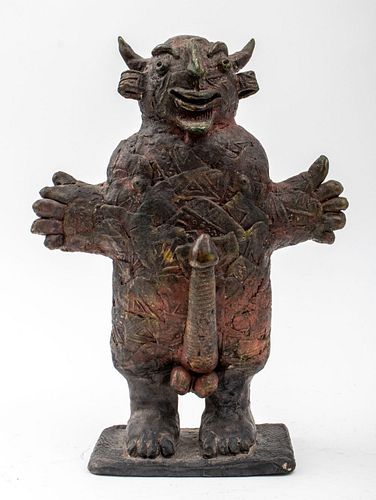 Louis Mendez Horned Devil Ceramic Sculpture