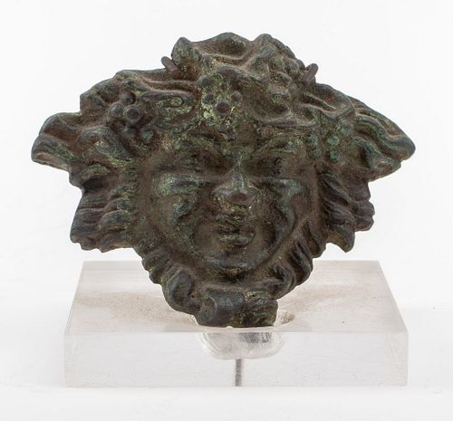 Patinated Bronze Masque of Bacchus