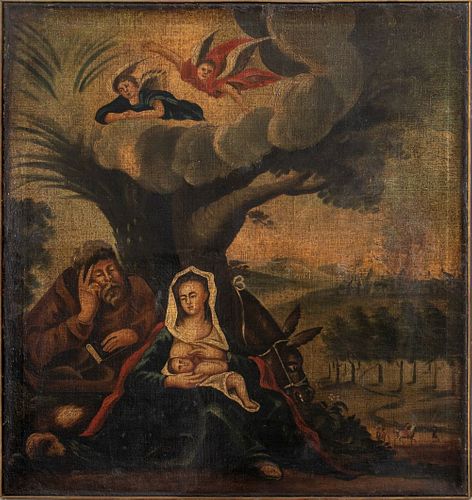 "The Flight to Egypt" Oil on Canvas
