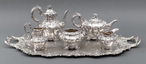Early Victorian Sterling 5 Piece Tea Service