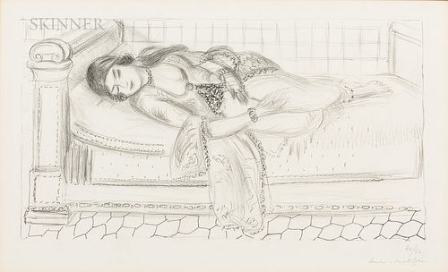 Henri Matisse (French, 1869-1954), Orientale sur lit de repos, sol de carreaux rouges