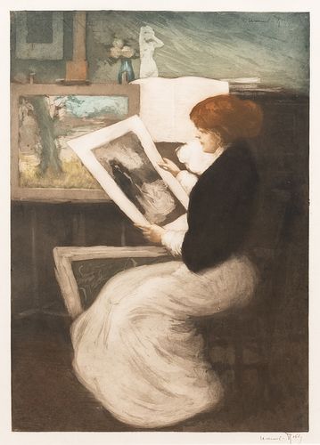 Manuel Robbe (French, 1872-1936), Femme a l'estampe