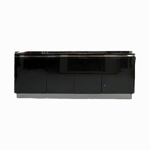 Modern Chrome & Lacquered Credenza
