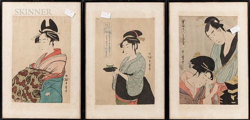 Kitagawa Utamaro (1753-1806), Three Woodblock Prints