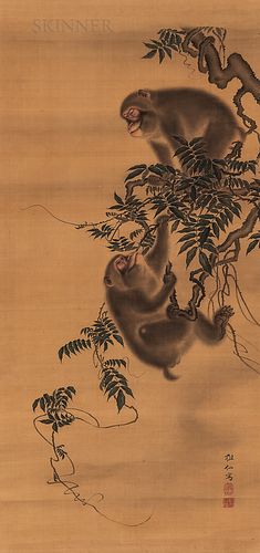Hanging Scroll Depicting Two Monkeys