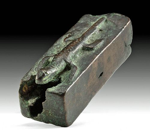 Egyptian Bronze Votive Coffin (for Mummified Reptile)