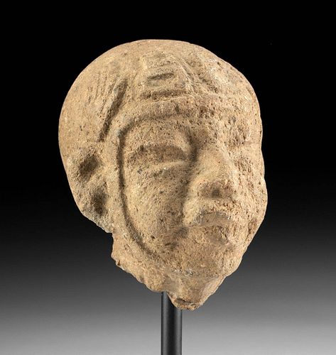 Important Olmec Head Fragment, Dwarf or Fetus Figure