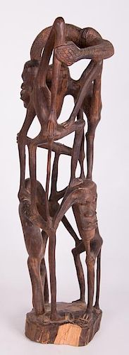 Exotic Wood Tribal Sculpture