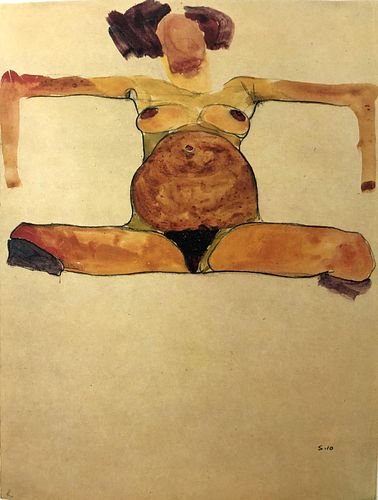 Egon Schiele (After) - Sitting pregnant woman