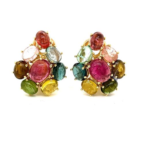 1970â€™ 18k Multicolor Earrings