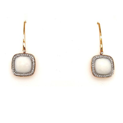 18k Diamond White Acrylic Drop Earrings