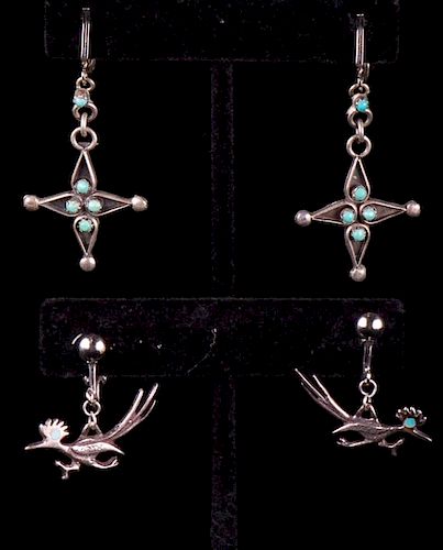 Old Pawn Southwestern Earrings, Two (2) Pairs