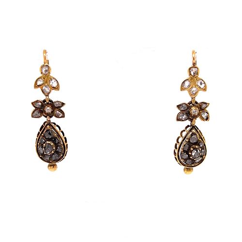 18k Victorian Diamond Drop Earrings