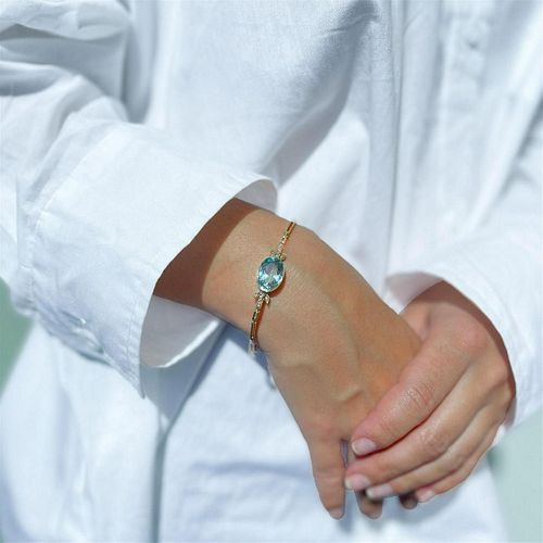 Victorian 18k Aqua Pearl Bracelet