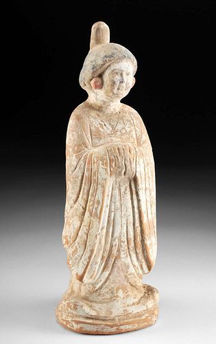 Chinese Tang Pottery Tomb Figure - Female Courtesan