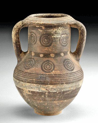 Greek Cypriot Pottery Amphora Bull's Eye Motif