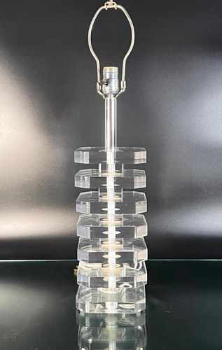 Lucite Tiered Table Lamp