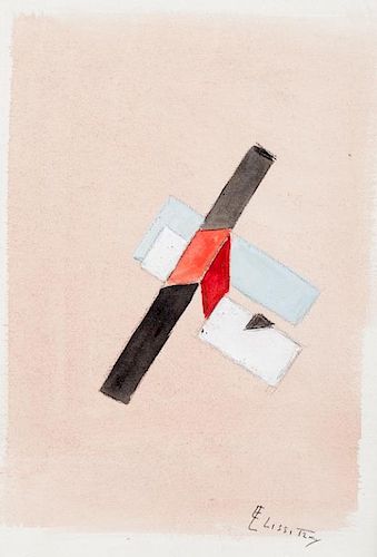 El Lissitzky's "Proun" Gouache on Paper