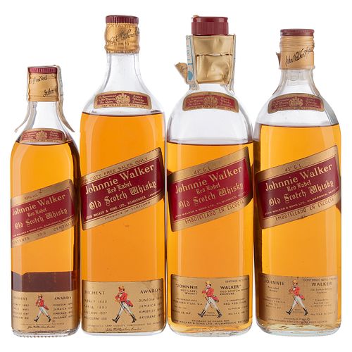 Johnnie Walker. Red Label. Blended. Old Scotch Whisky. Piezas: 4. En presentación de 375 ml. y 700 ml.