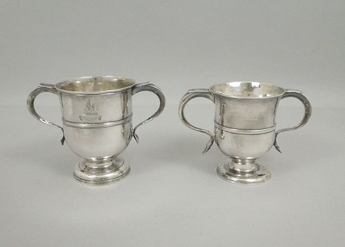 (2) Georgian Silver Loving Cups.