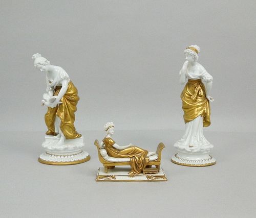(3) Parcel Gilt Porcelain Figures.