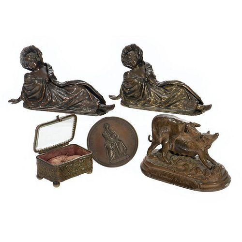 Group of Brass/Metal Victorian Figurines