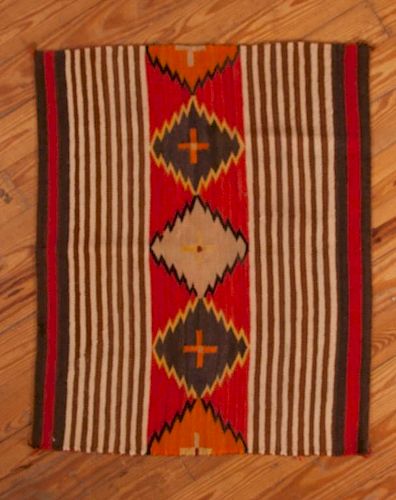 Navajo Style 3'4" x 4'2" Flat Weave Rug