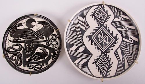 Tribal Pottery Plates, Two (2)