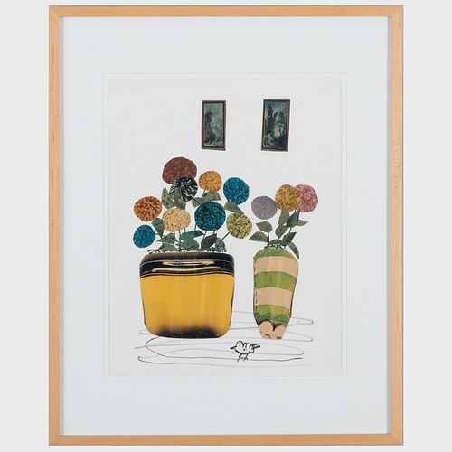 Birdie Lusch (1903-1988): Flower Vase Collage