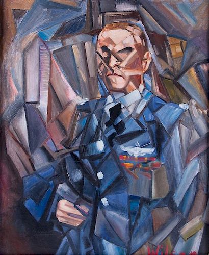 Ronald York Wilson Cubist Military Portrait