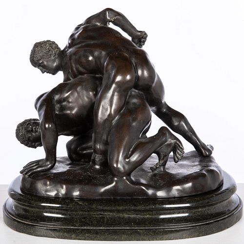 Bronze Statue of Wrestlers After the Antique
