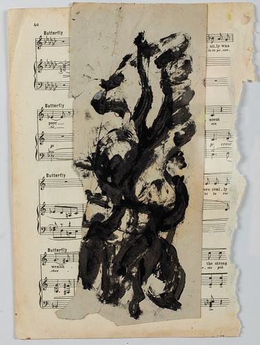 Purvis Young (1943-2010) Figures Dancing, Watercolor