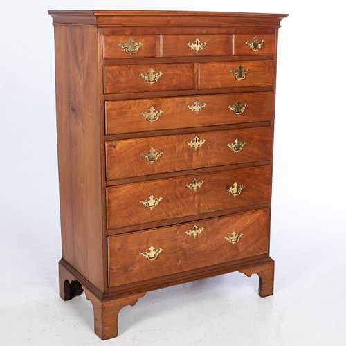 Chippendale Cherrywood Tall Chest of Drawers