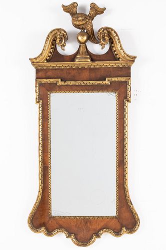 George II Style Walnut & Gilt Pier Mirror, 19th C
