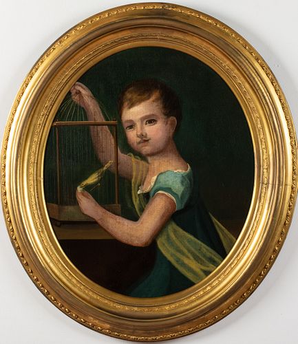 Portrait of a Child with Bird, 19th Century