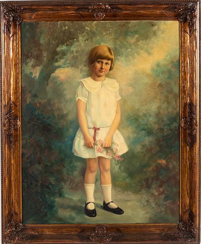 Harry Wolken, Large Portrait of Mary, Oil on Canvas 