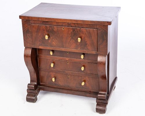 Miniature Classical Mahogany Chest of Drawers, 19th C