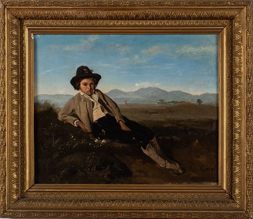 After Camille Corot, Italian Peasant Boy, O/C