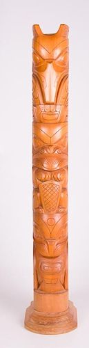 Authentic Canadian Indian Totem Pole Carving