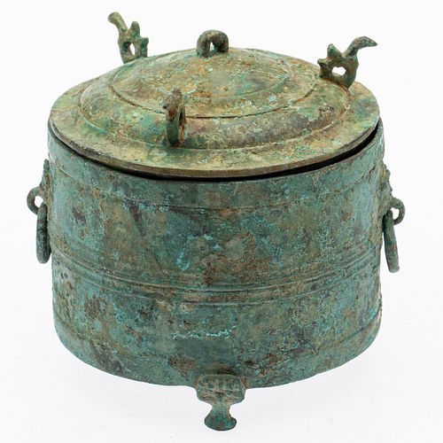 Han Dynasty Style Bronze Lidded Pot