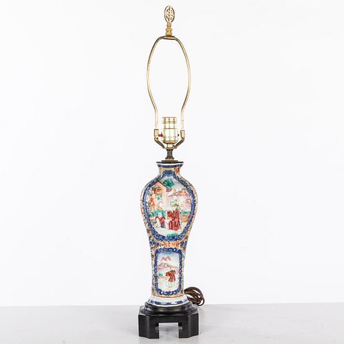 Chinese Export Vase Now Mounted as a Lamp, 19th C