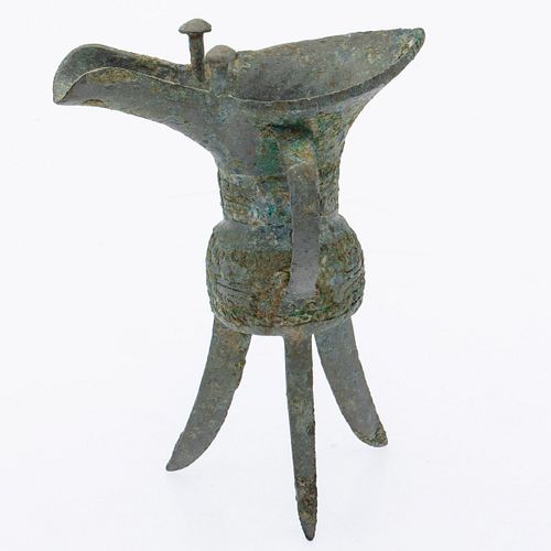 Shang Dynasty Style Bronze Small Footed Pitcher