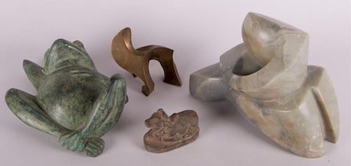Abstract & Animal Sculpture Collection of Four (4)