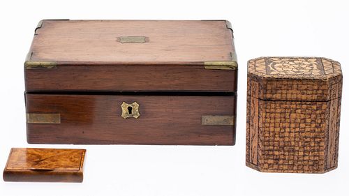 Three Decorative Wood Boxes