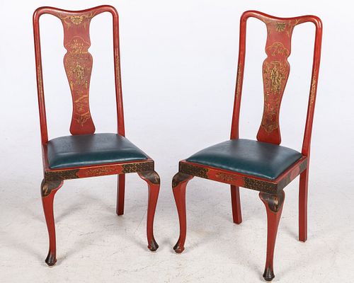 Pair of Queen Anne Style Painted Side Chairs