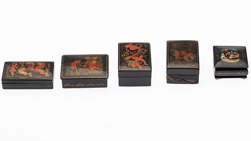 5 Russian Painted Boxes