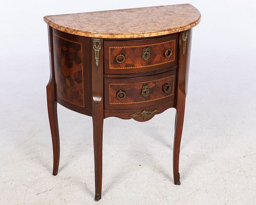French Marble Top Small Commode, 20th C