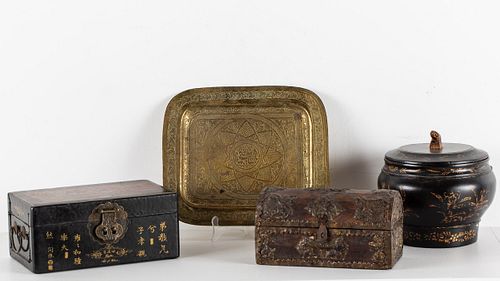 3 Decorative Boxes and a Tray