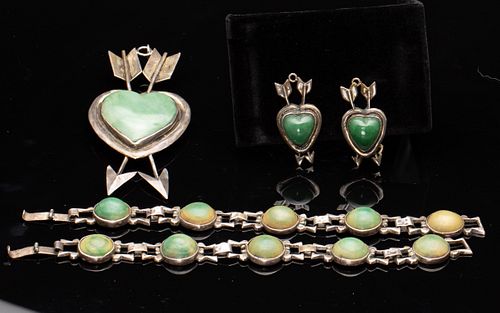 Group of Mexican Silver and Turquoise Jewelry